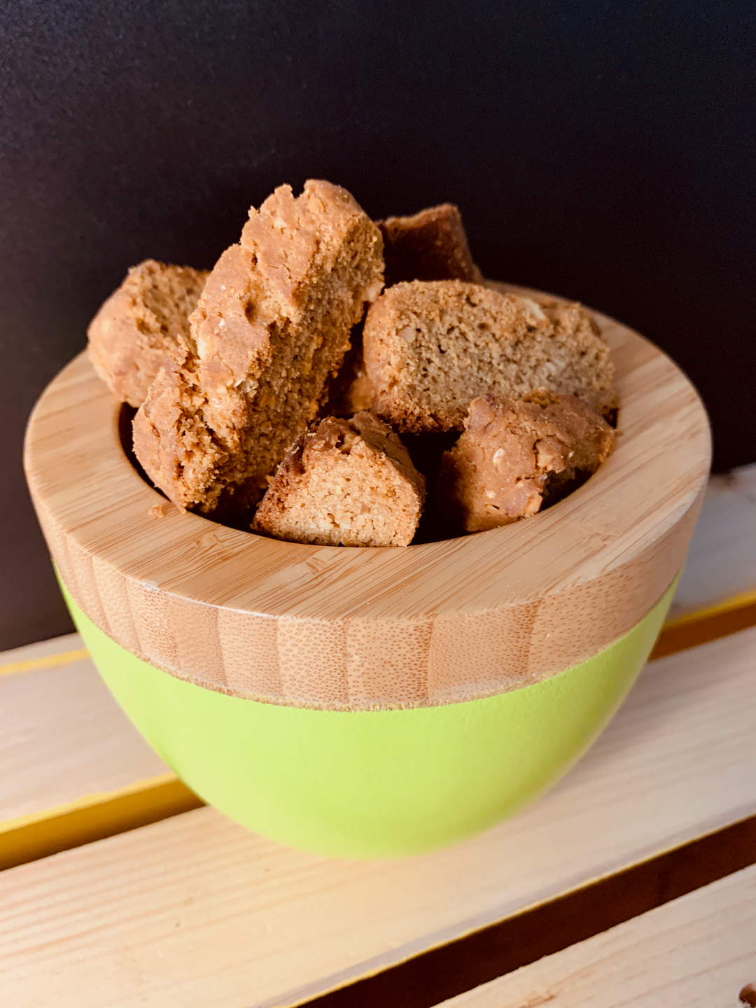 Crunchy Peanut Pupper Bacon Biscotti