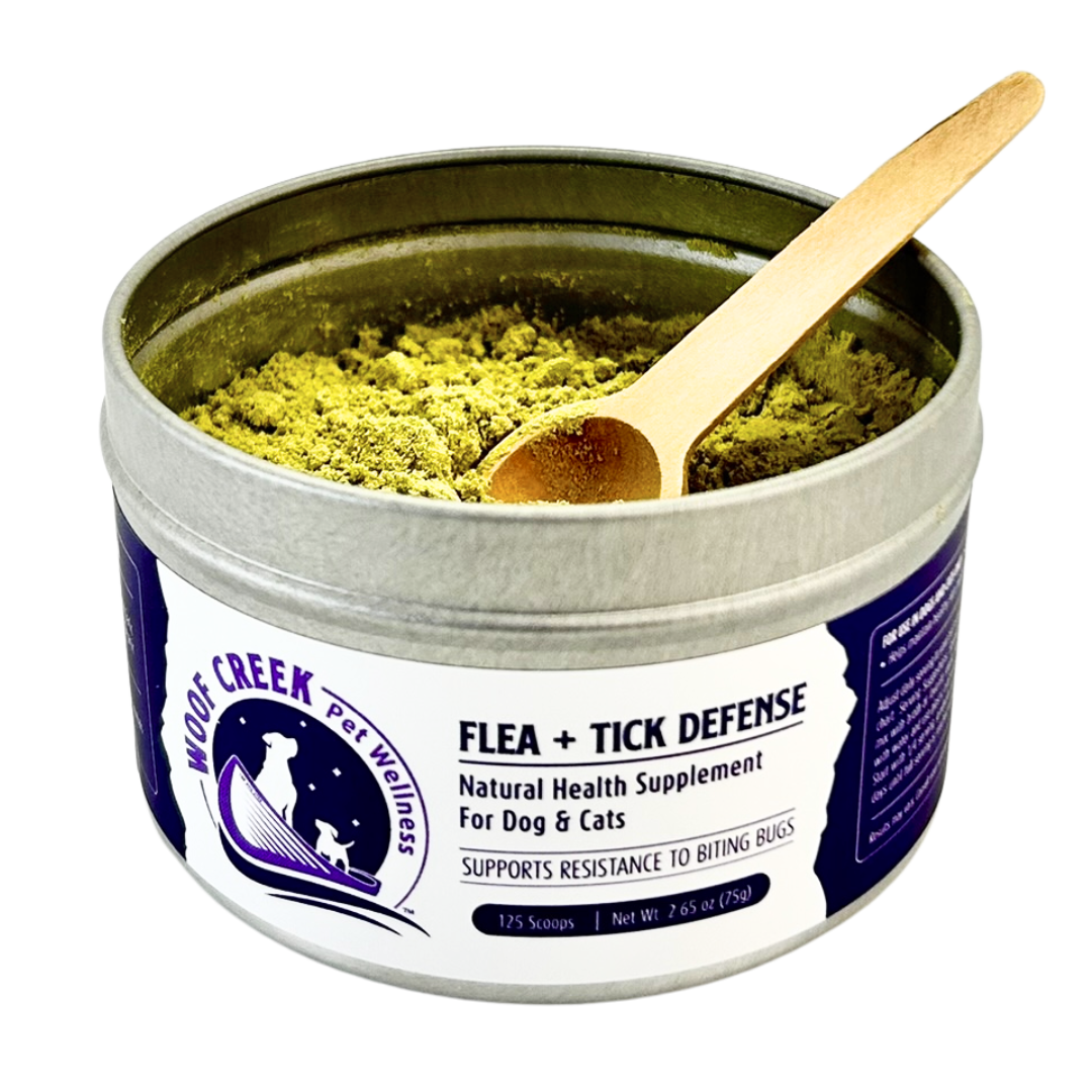 Flea + Tick Defense Support | All-Natural Health Supplement for Dogs + Cats - Woof Creek Pet Wellness