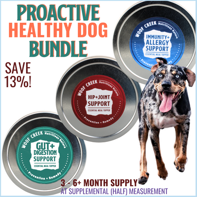 'Healthy Dog' Bundle | Immunity + Gut + Mobility Support for all Dogs - Woof Creek Pet Wellness