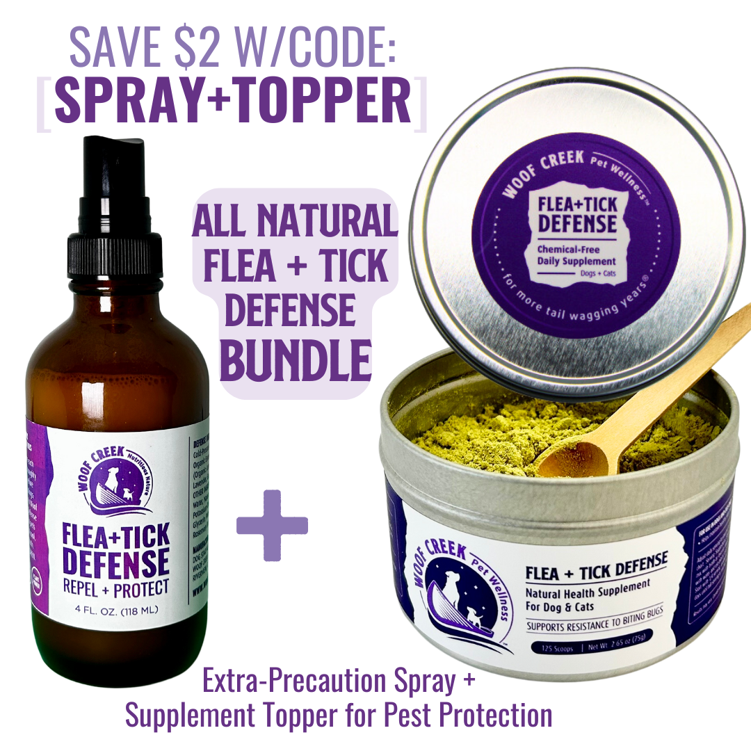 Flea + Tick Defense Support | All-Natural Health Supplement for Dogs + Cats - Woof Creek Pet Wellness