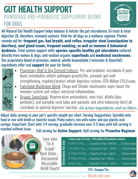 Large Value Refill Pouch | Gut Health Support - Woof Creek Pet Wellness