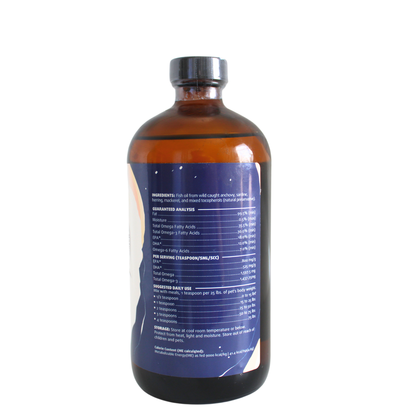 Omega-3 Ocean Fish Oil | 16floz Glass Bottle for Dogs + Cats - Woof Creek Pet Wellness