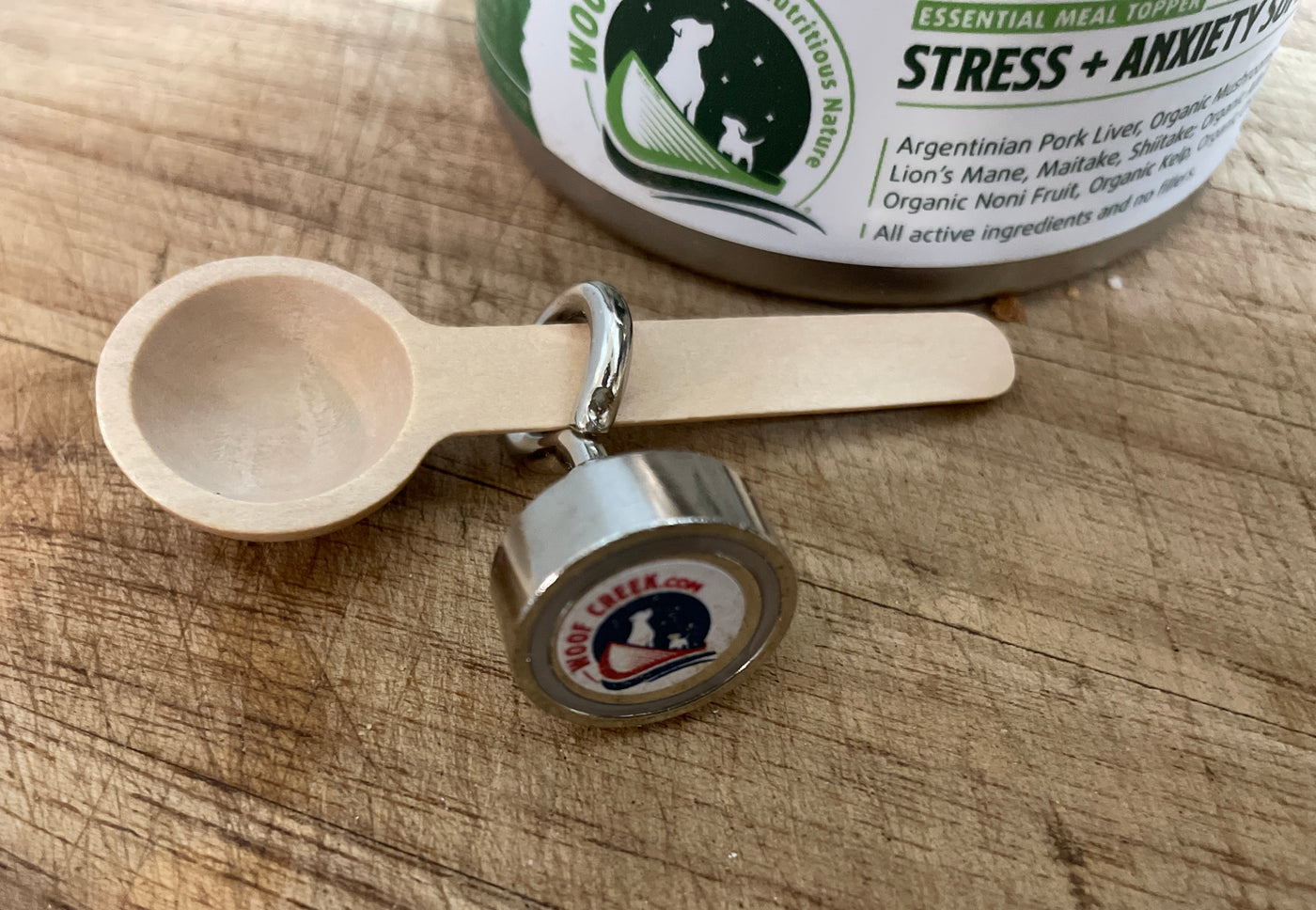 Magnetic Spoon Holder for Dosage Spoon of Essential Powder Toppers - Woof Creek Dog Wellness