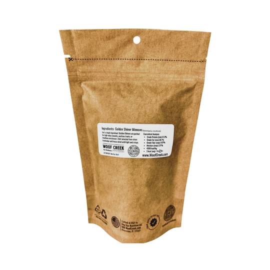 Golden Shiner Minnows | 90-Treat Pouch for Dogs + Cats - Woof Creek Pet Wellness