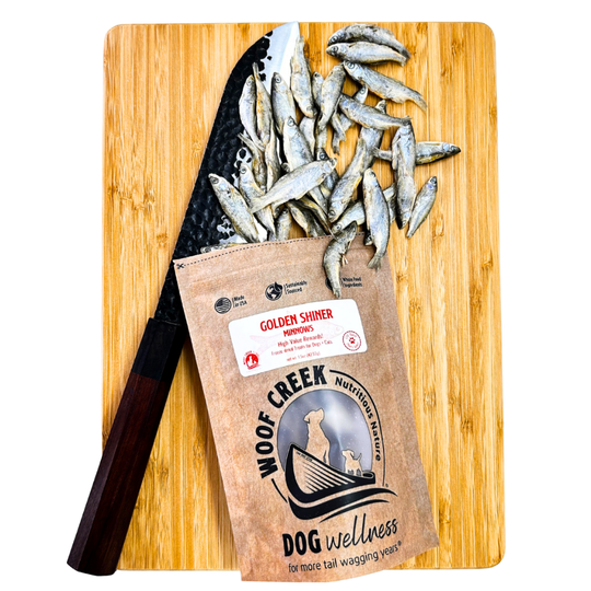 Golden Shiner Minnows | 90-Treat Pouch for Dogs + Cats - Woof Creek Pet Wellness