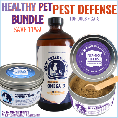Pest Defense Bundle | 3 All-Natural Toppers for Dogs + Cats - Woof Creek Pet Wellness