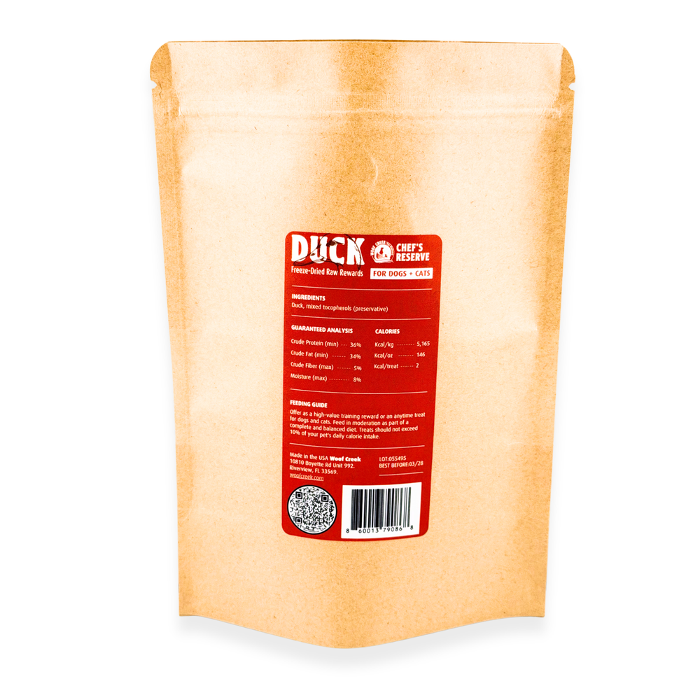 Chef's Reserve Duck Raw Freeze-Dried Treats for Dogs + Cats