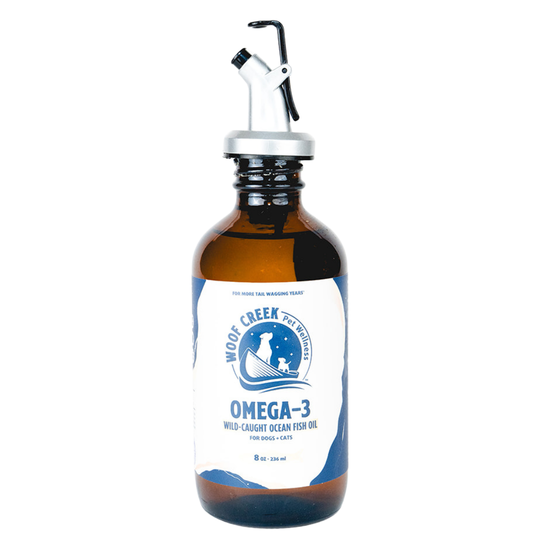Omega-3 Ocean Fish Oil | 8floz Glass Bottle for Dogs + Cats - Woof Creek Pet Wellness