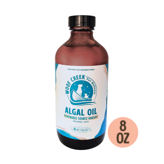 Algal Omega-3 Plant-Based Oil | 8floz Glass Bottle for Dogs + Cats