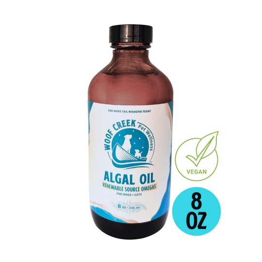 Algal Omega-3 Plant-Based Oil | 8floz Glass Bottle for Dogs + Cats
