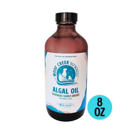 Algal Omega-3 Plant-Based Oil | 8floz Glass Bottle for Dogs + Cats
