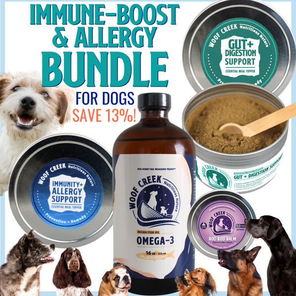 Allergy Immune Boost Bundle 4 Wellness Products for Dogs Woof Creek Pet Wellness