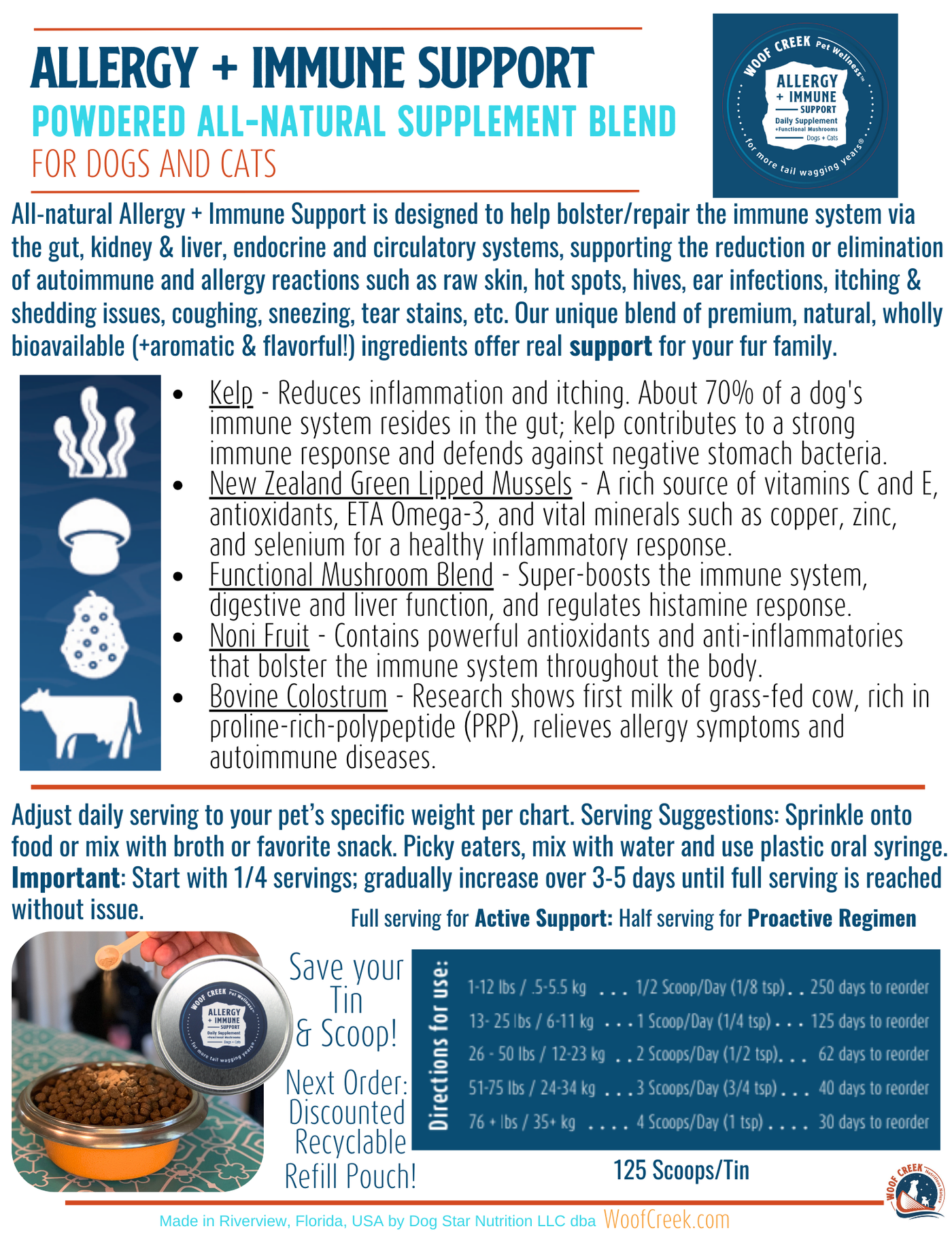 Large Value Refill Pouch | Allergy + Immune Support - Woof Creek Pet Wellness
