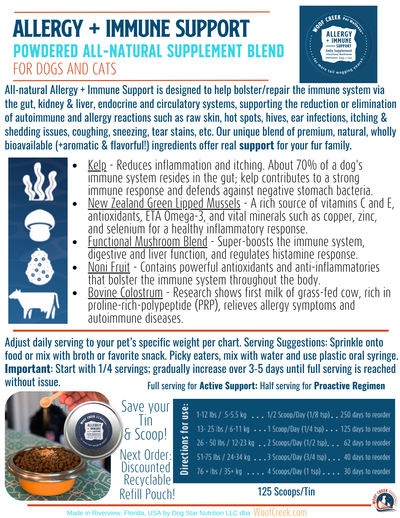 Large Value Refill Pouch | Allergy + Immune Support - Woof Creek Pet Wellness