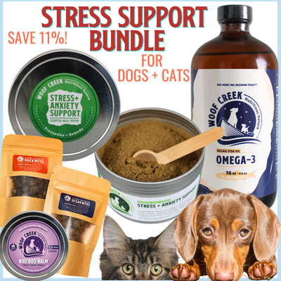 Stress Support Bundle | 5 All-Natural Wellness Items for Dogs + Cats - Woof Creek Pet Wellness