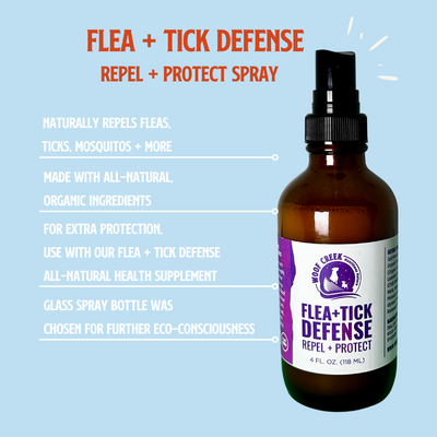 Flea + Tick Defense All-Natural Repel + Protect Spray + Refill for Dogs - Woof Creek Pet Wellness