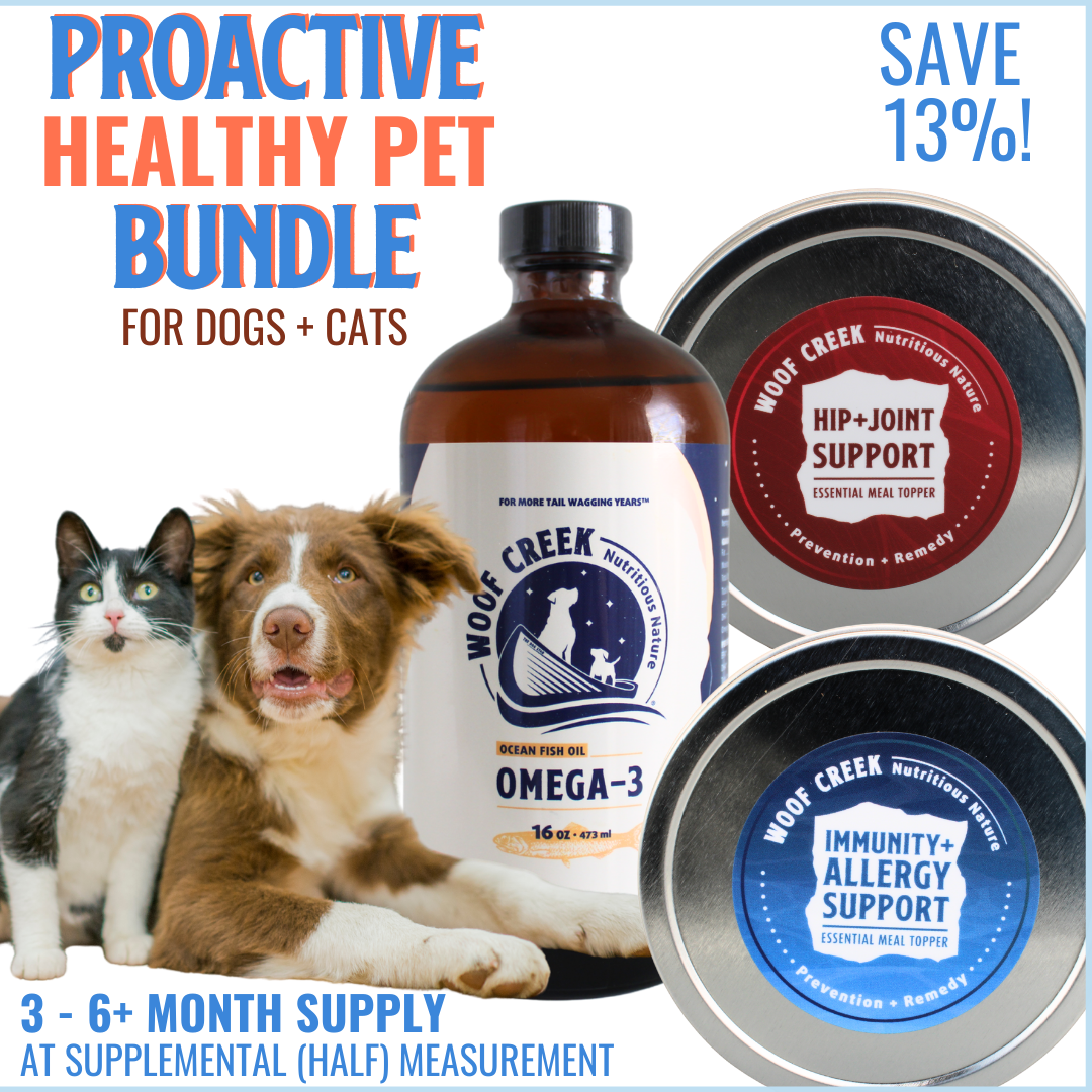 'Healthy Pet' Bundle | Immunity + Mobility Support + Ocean Fish Oil for all Dogs + Cats - Woof Creek Pet Wellness