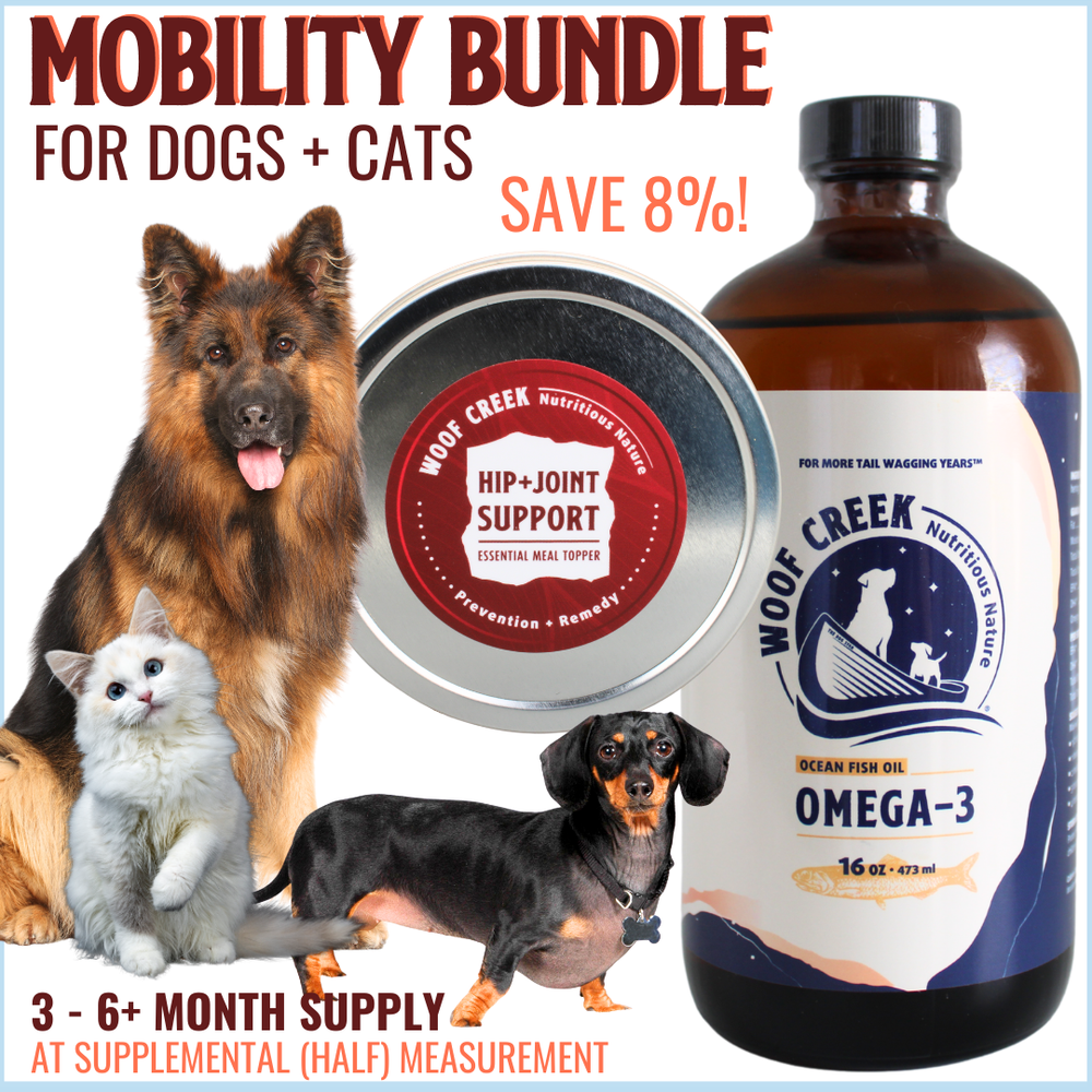 Mobility Pet Bundle | 2 Natural Hip + Joint Support Blends for Dogs + Cats - Woof Creek Pet Wellness