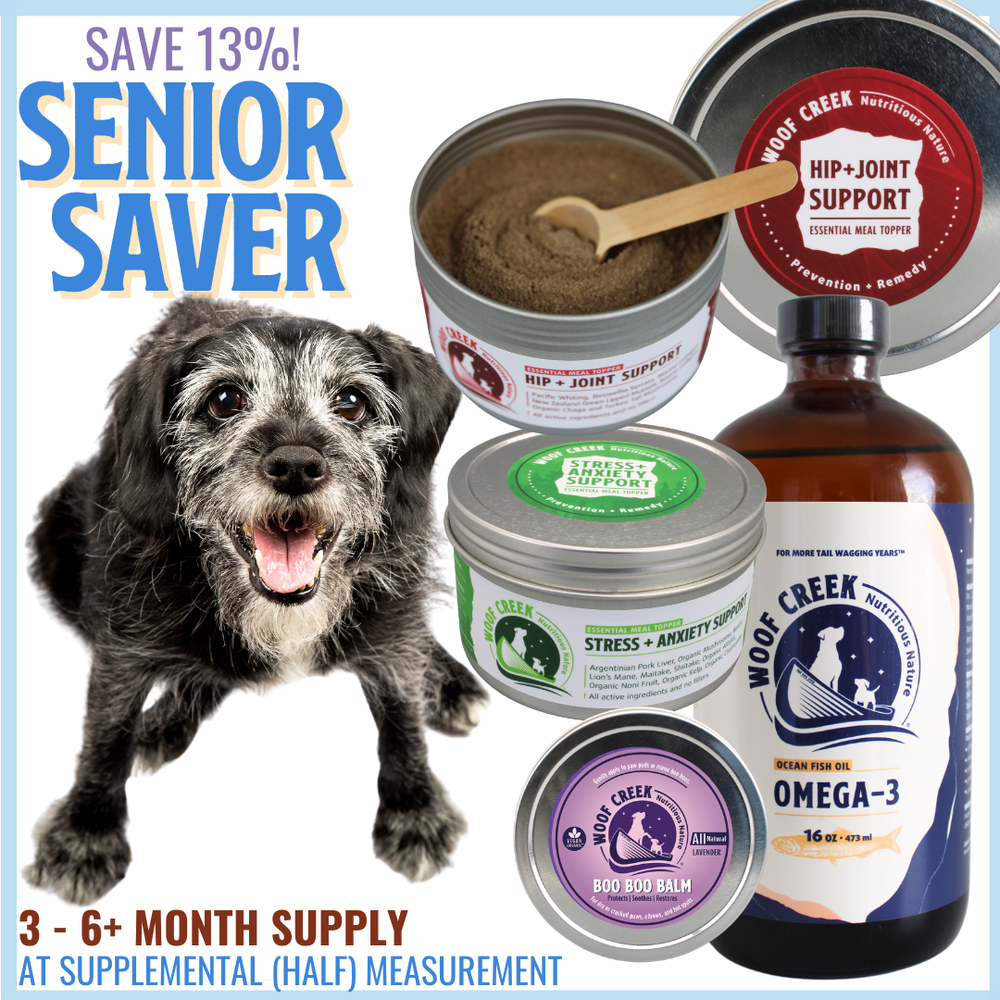 Senior Saver | 4 All-Natural Wellness Products for Dogs + Cats - Woof Creek Pet Wellness
