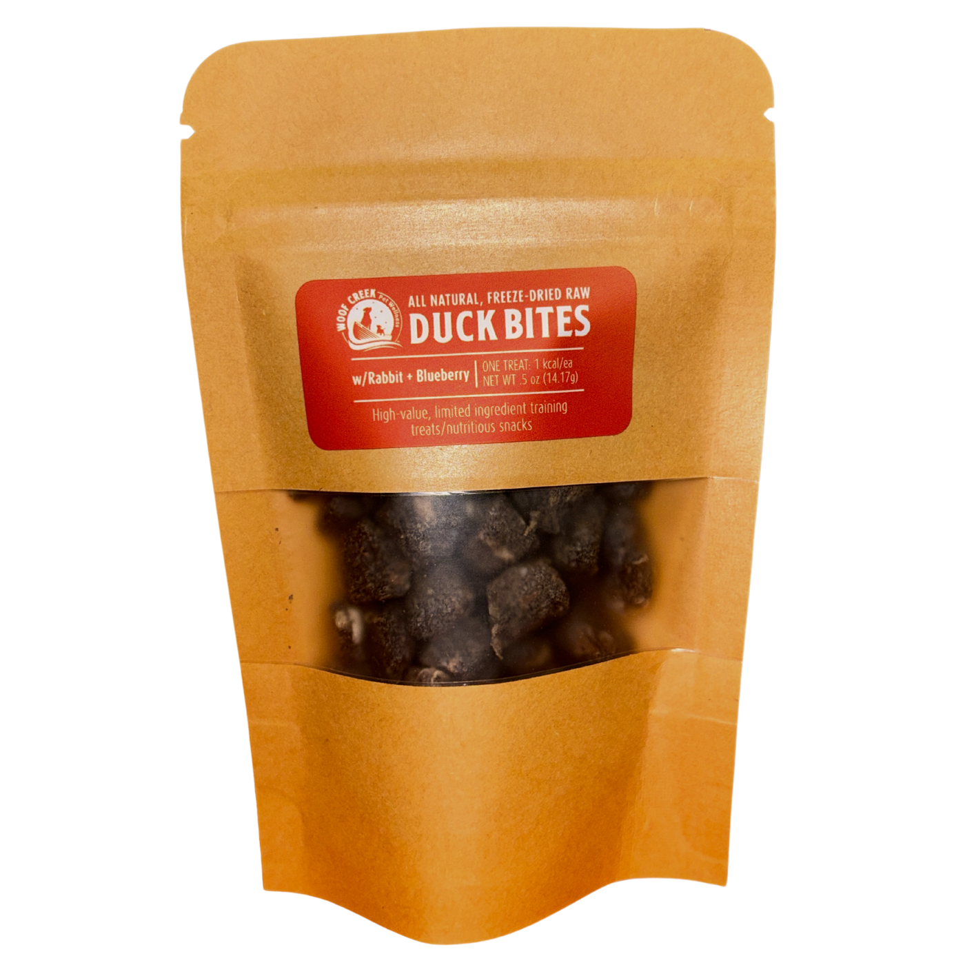 Natural Duck Bites w/Rabbit + Blueberries | 50-Treat .5oz Sampler Pouch for Dogs + Cats - Woof Creek Pet Wellness