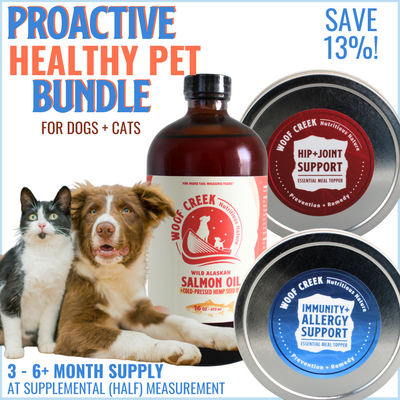 'Healthy Pet' Bundle | Immunity + Mobility Support + Salmon Oil for all Dogs + Cats - Woof Creek Pet Wellness
