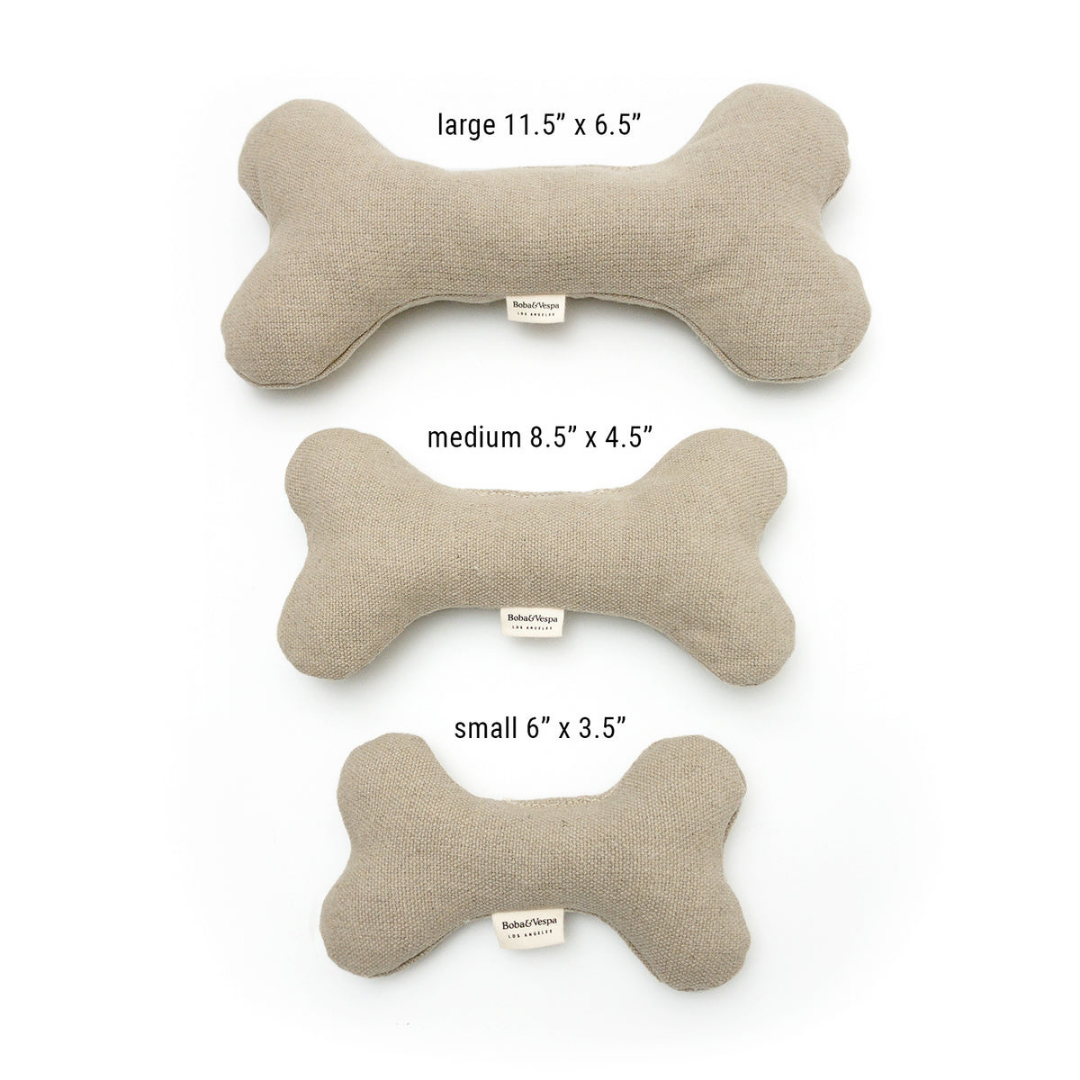 Boba & Vespa Plush Hemp Dog Bone Toy for Gentle Chewers | Soft & Squeaker Free - Woof Creek Pet Wellness