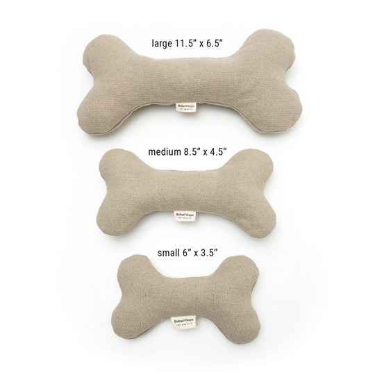 Boba & Vespa Plush Hemp Dog Bone Toy for Gentle Chewers | Soft & Squeaker Free - Woof Creek Pet Wellness