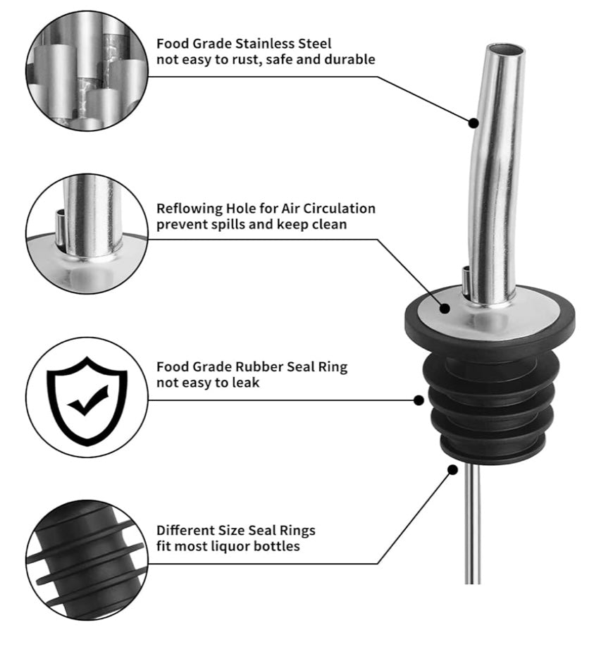 Easy Pour Stainless Steel Spout for Omega-3 Oil Glass Bottles - Woof Creek Dog Wellness