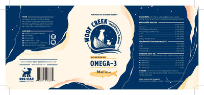 Omega-3 Ocean Fish Oil | 16 fl oz Glass Bottle for Dogs + Cats - Woof Creek Dog Wellness