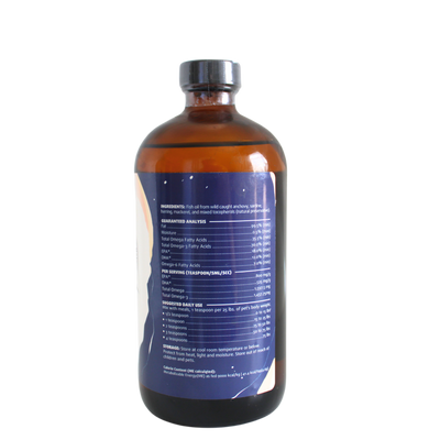 Omega-3 Ocean Fish Oil | 16floz Glass Bottle for Dogs + Cats - Woof Creek Pet Wellness