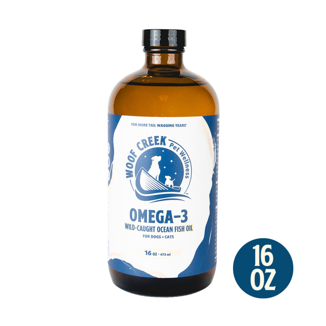 Omega-3 Ocean Fish Oil | 16floz Glass Bottle for Dogs + Cats