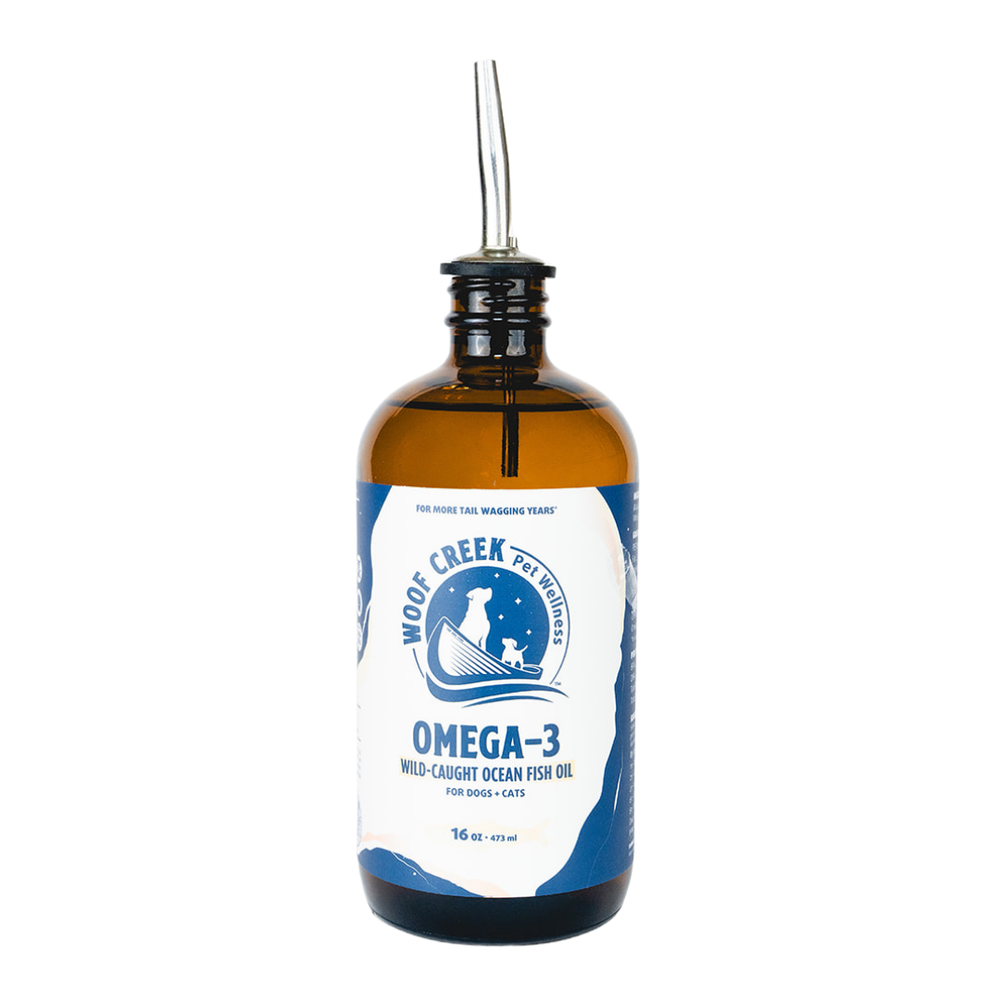 Omega-3 Ocean Fish Oil | 16floz Glass Bottle for Dogs + Cats