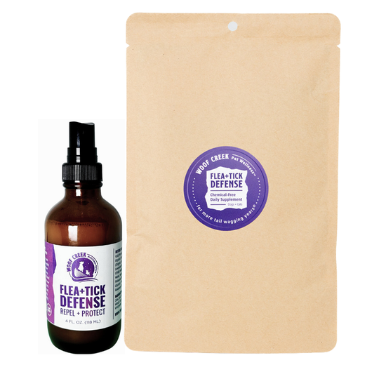 Natural Flea + Tick Defense Bundle | Supplement Refill + Spray for Dogs + Cats