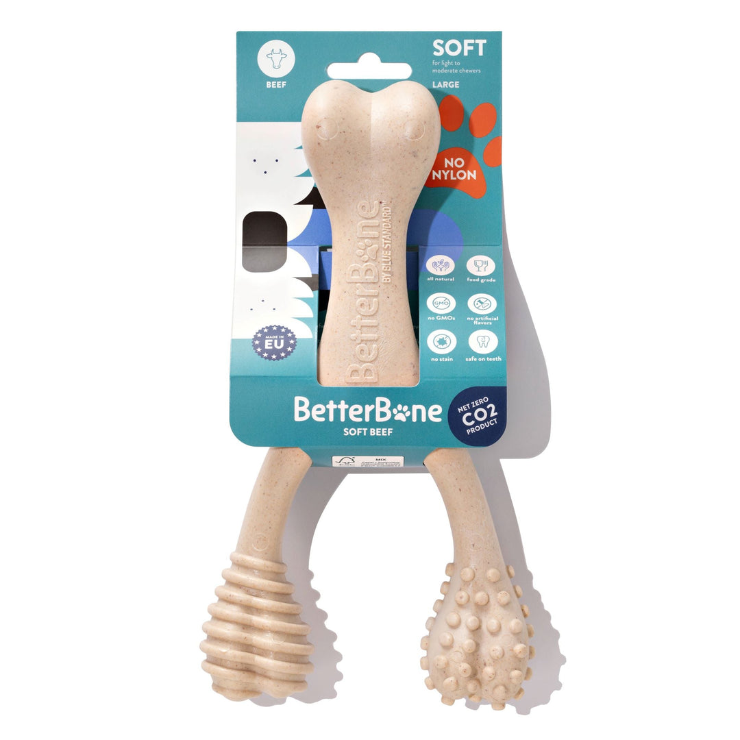 BetterBone SOFT Durability CHEW TOY: Natural Ingredients, Perfect for Teething Puppies, Senior Dogs & Gentle Chewers