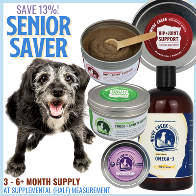 Senior Saver for Dogs | 4 All-Natural Wellness Products - Woof Creek Pet Wellness