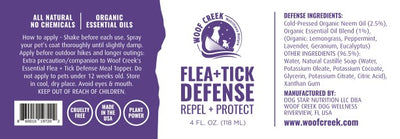 Flea + Tick Defense All Natural Repel + Protect Spray for Dogs - Woof Creek Dog Wellness