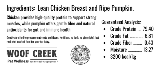 Chicken + Pumpkin Crunchers Chef's Edition | 3.5oz Treats Pouch for Dogs - Woof Creek Pet Wellness