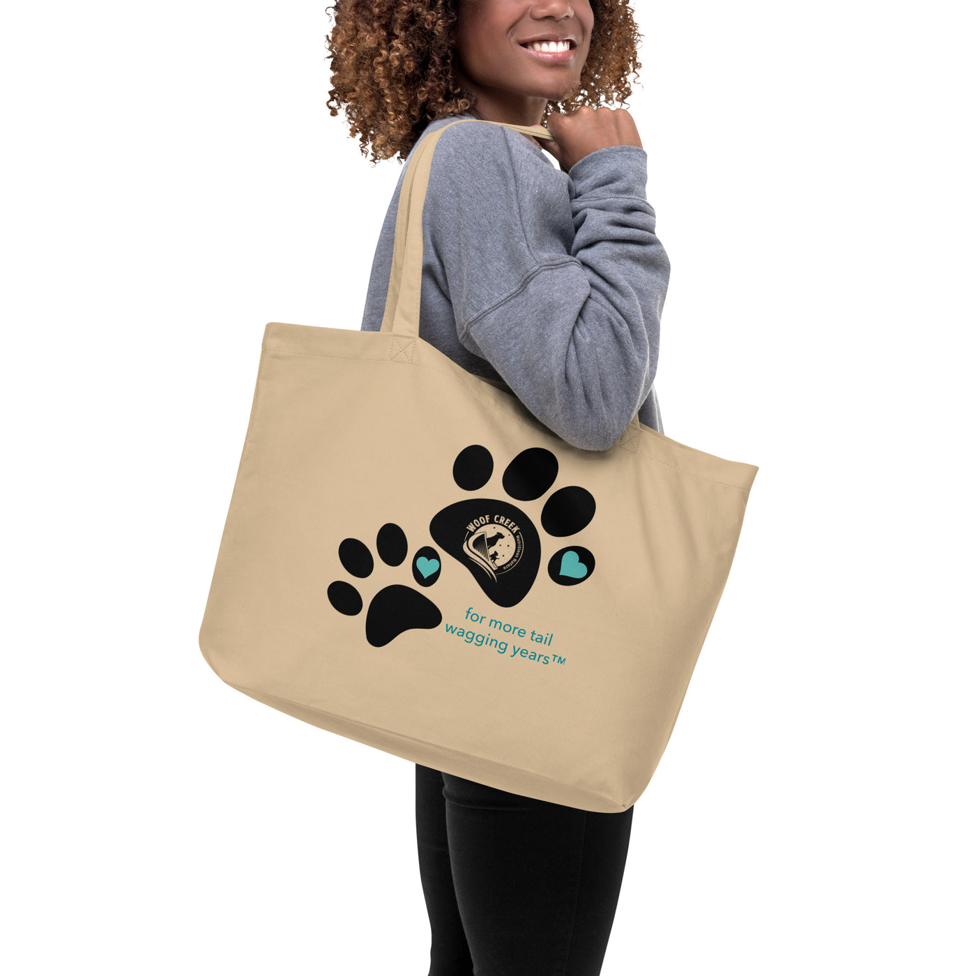 Large organic tote bag - Woof Creek Dog Wellness