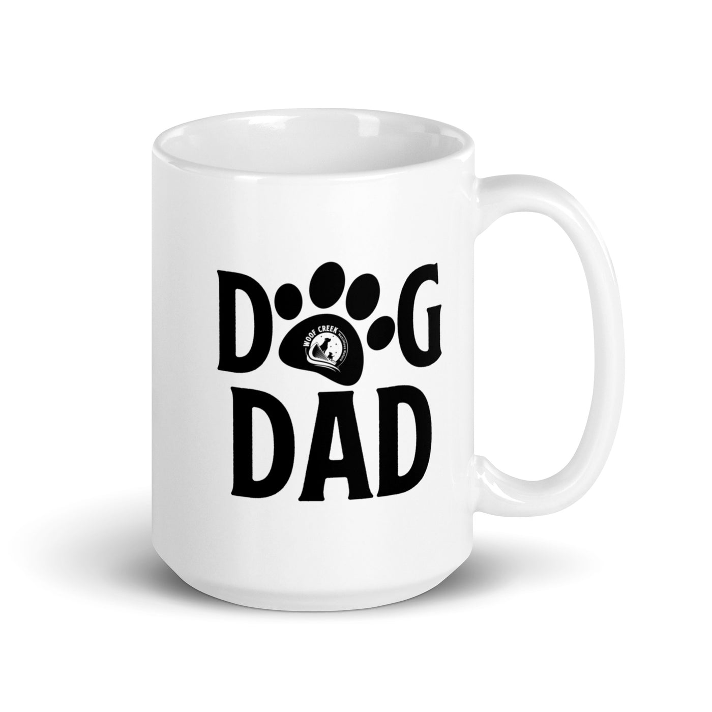Woof Creek Dog Dad Mug | White Glossy 15 oz. - Woof Creek Dog Wellness
