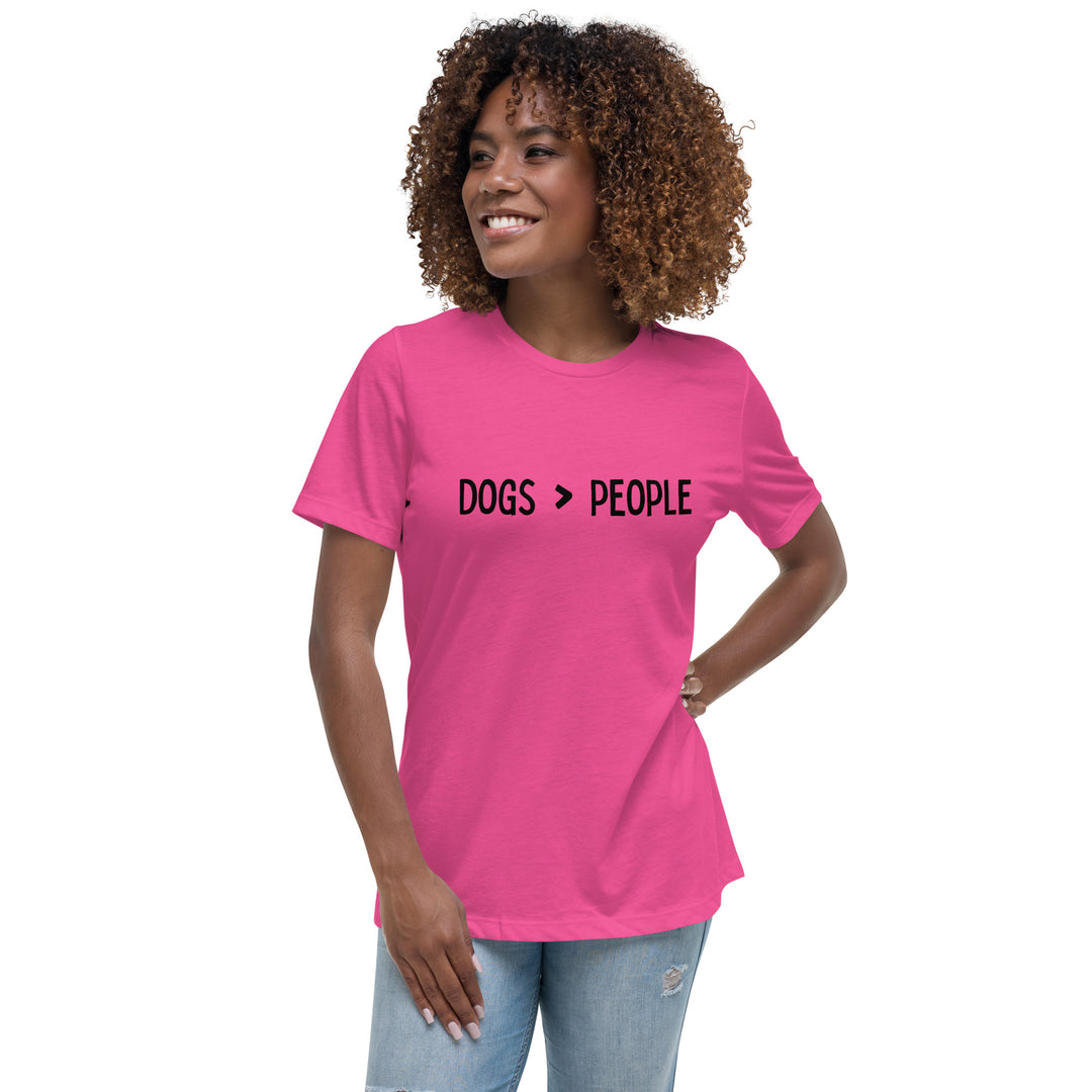 Women's Relaxed T-Shirt | "Dogs > People" - Woof Creek Dog Wellness