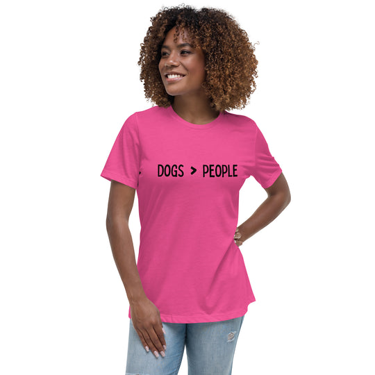 Women's Relaxed T-Shirt | "Dogs > People" - Woof Creek Dog Wellness