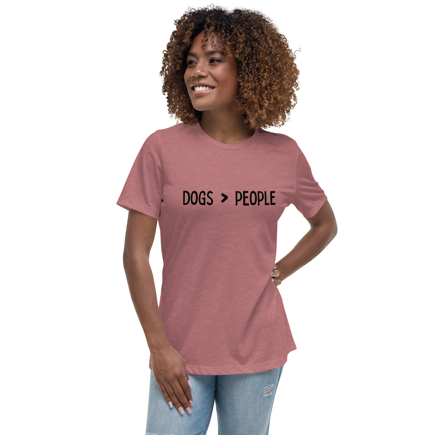 Women's Relaxed T-Shirt | "Dogs > People" - Woof Creek Dog Wellness