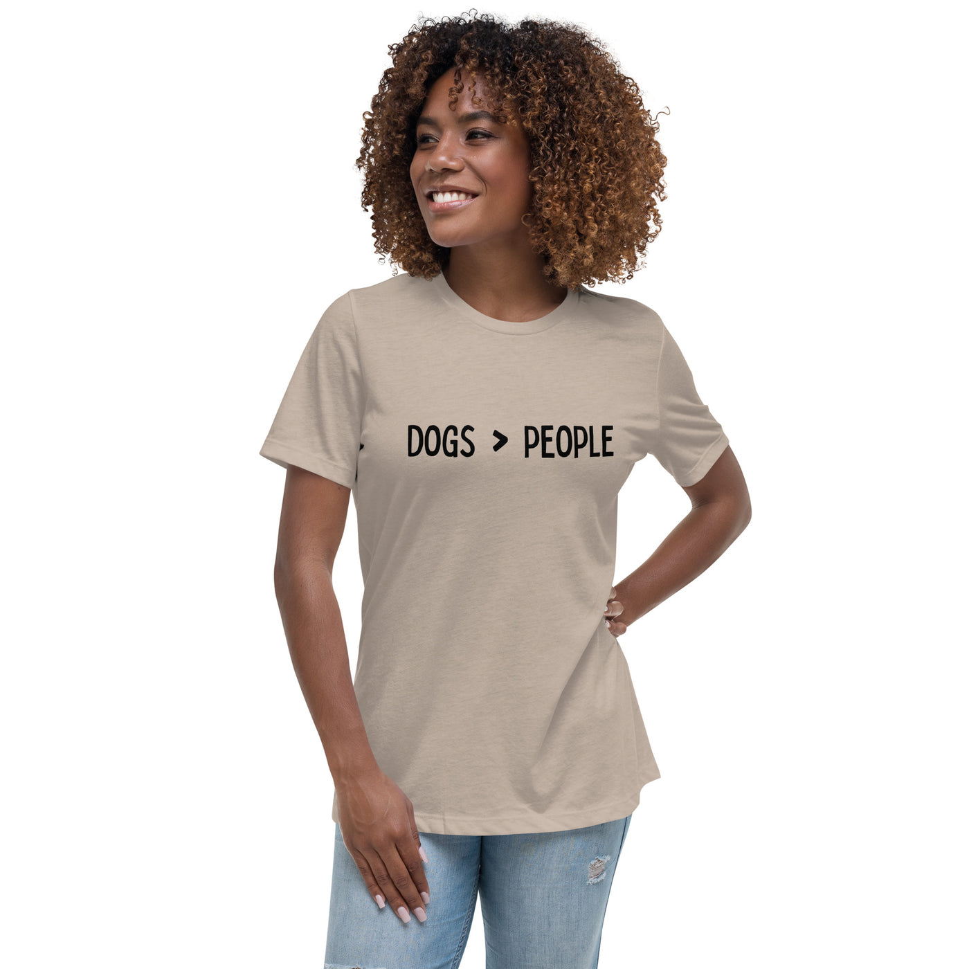 Women's Relaxed T-Shirt | "Dogs > People" - Woof Creek Dog Wellness
